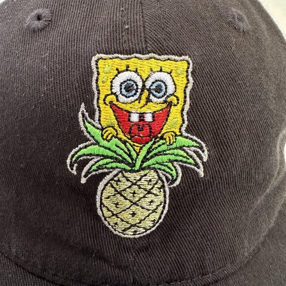 Spongebob Squarepants Nickelodeon Dad Hat Pineapple Adjustable Strap Back Black - Picture 2 of 10